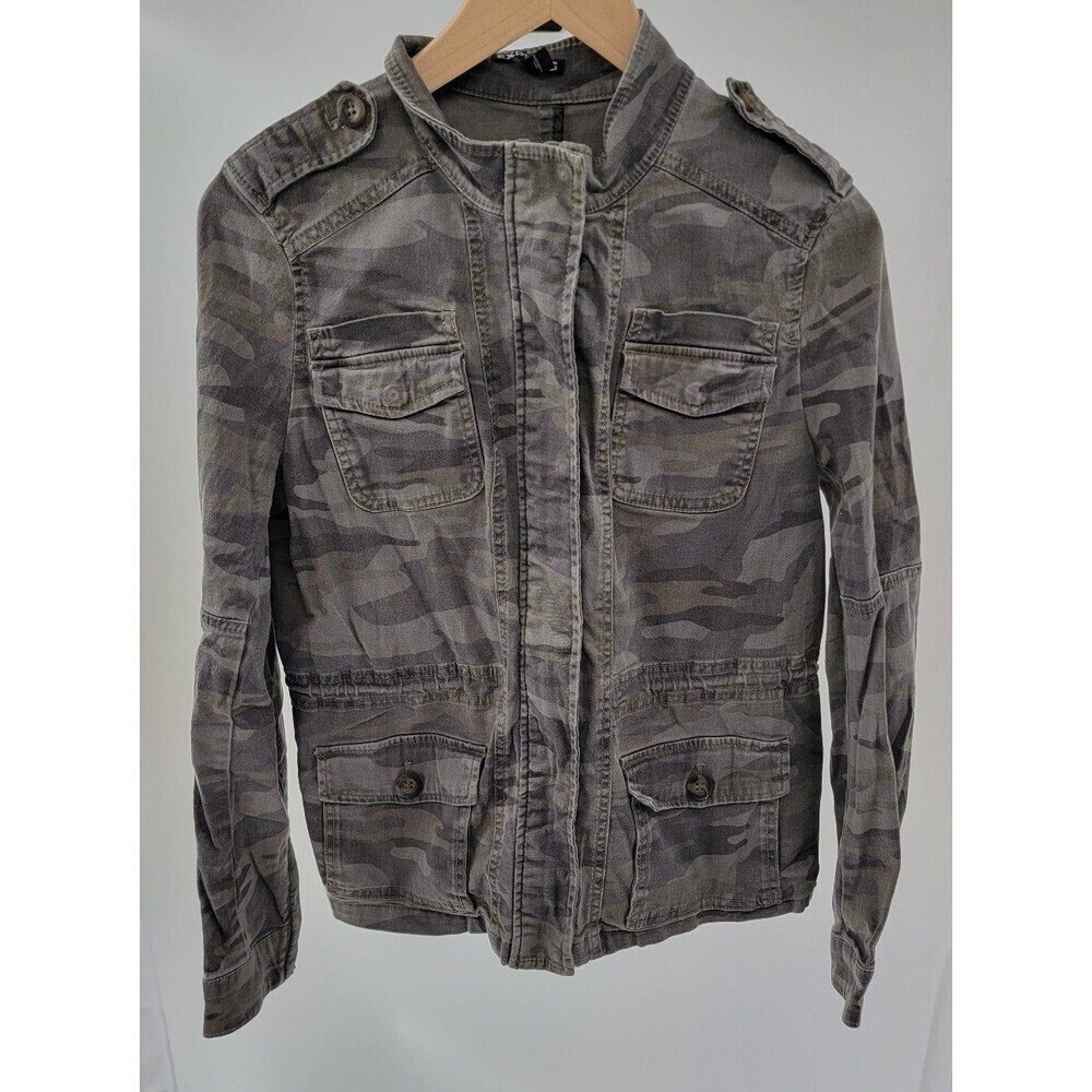 Express Distressed Camo Jacket